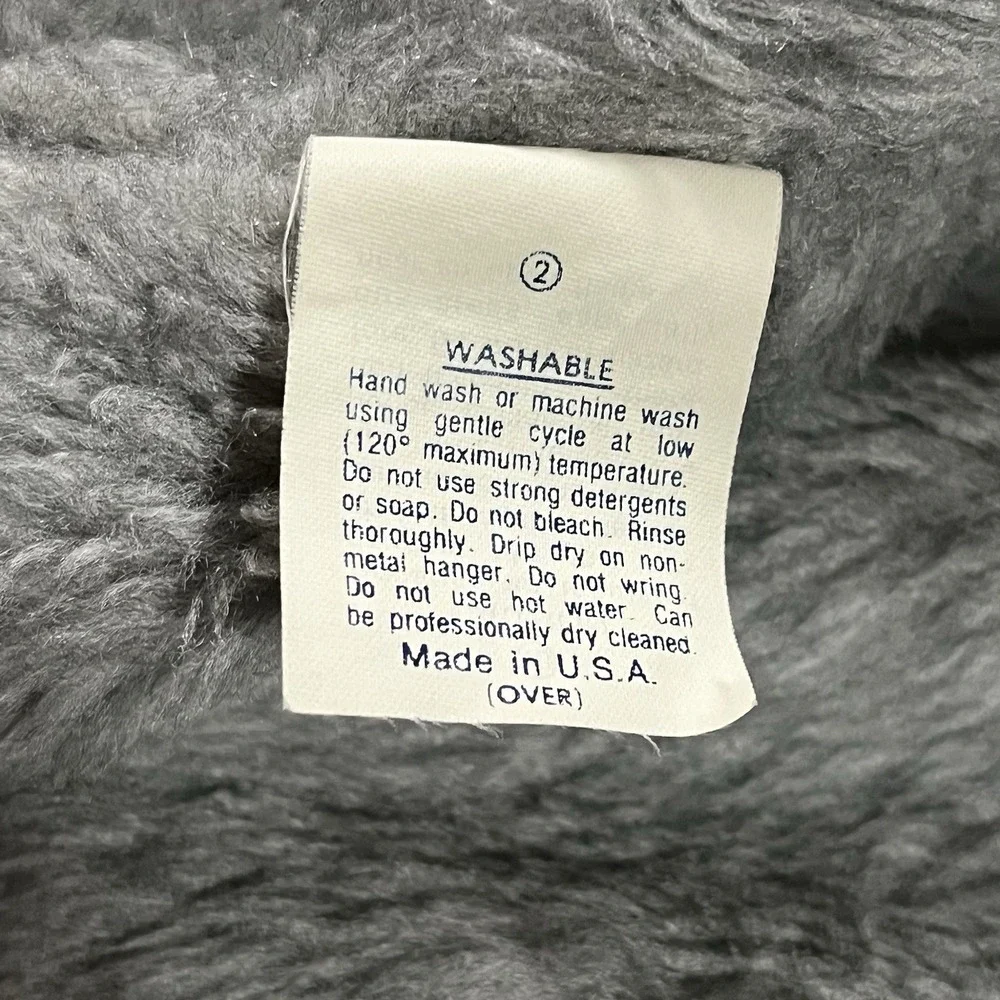 Vintage Manhattan Jacket Mens 2XL Blue Sherpa Lined Full Zip Bomber USA Made 80s